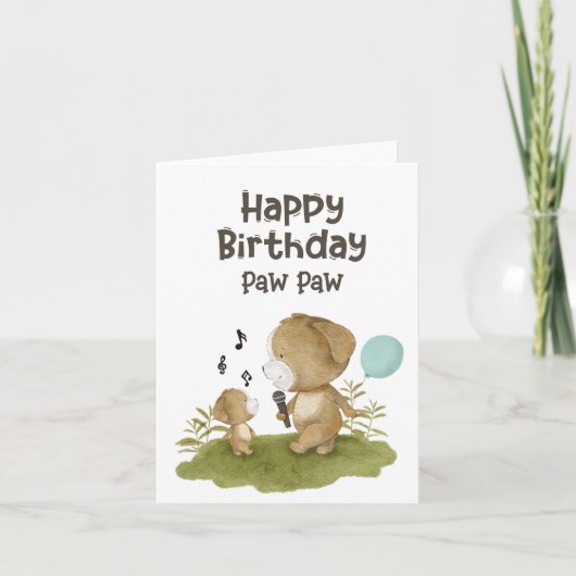 Carte Joyeux Anniversaire Paw Paw Paw - Pet Lover pour a (Devant)