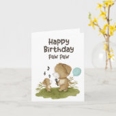 Carte Joyeux Anniversaire Paw Paw Paw - Pet Lover pour a (Fleur jaune)