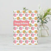 Carte Joyeux Anniversaire Peaches et Oranges Fruité (Debout devant)