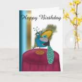 Carte Joyeux Anniversaire Peacock Thème (Fleur jaune)