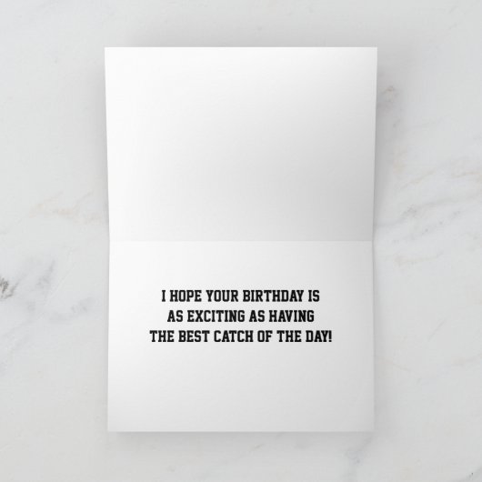 CARTE JOYEUX ANNIVERSAIRE *PÊCHEUR FAVORIT* (Intérieur)