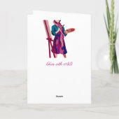 Carte Joyeux anniversaire | Peinture artistique féminine (Dos)