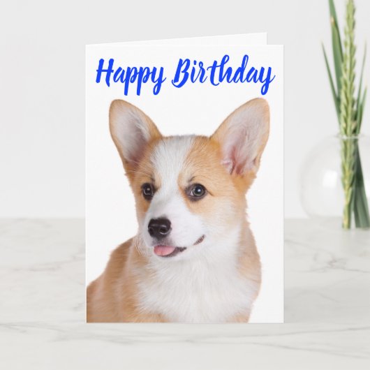 Carte Joyeux anniversaire Pembroke Welsh Corgi Chien chi (Devant)