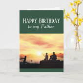 Carte Joyeux Anniversaire Père Pêche Fisherman Fish Card (Fleur jaune)