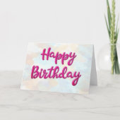 Carte Joyeux anniversaire personnalisable Magenta Serif  (Devant)