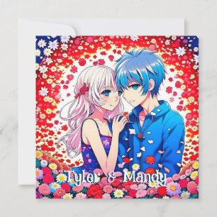 Carte Joyeux anniversaire Personnalisé Anime Couple