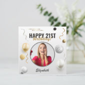 Carte Joyeux anniversaire personnalisé cadeau photo mode (Debout devant)