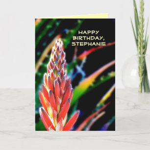 Carte Joyeux Anniversaire, Personnalisé, Coloré Aloe Exo