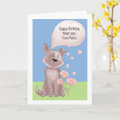 Carte Joyeux Anniversaire Personnalisé Du Chien (Fleur jaune)