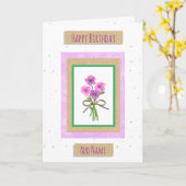 Carte Joyeux Anniversaire Personnalisé Fleurs aquarelles (Fleur jaune)