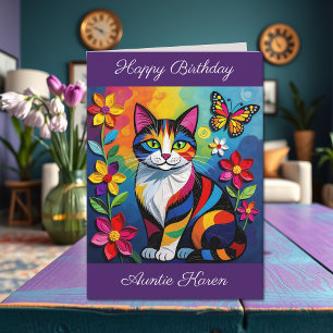 Carte Joyeux Anniversaire Personnalisé pour Elle Chat