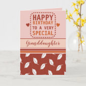 Carte Joyeux anniversaire petit-fille feuille motif oran (Fleur jaune)