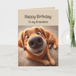 Carte Joyeux Anniversaire Petit-Fils Drôle Fou Chien