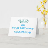 CARTE *JOYEUX ANNIVERSAIRE PETIT-FILS ET PECHEUR PREFERÉ (Fleur jaune)