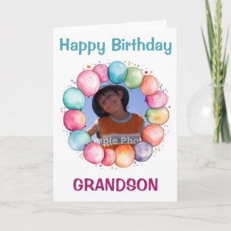 Carte Joyeux Anniversaire Petit-Fils Photo Personnalisée
