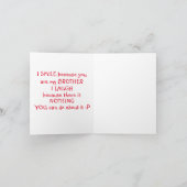 Carte Joyeux anniversaire petit frère (Intérieur)