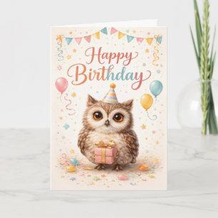 Carte Joyeux Anniversaire Petit Hibou 