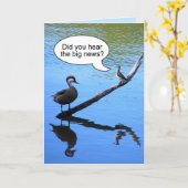 Carte Joyeux anniversaire Petit Humour d'oiseaux (Fleur jaune)