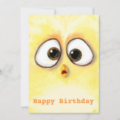 Carte Joyeux anniversaire - Petit poulet aux yeux grands (Devant)