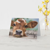 Carte Joyeux Anniversaire | Petit Veau (Fleur jaune)