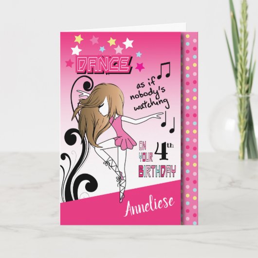 Carte Joyeux Anniversaire Petite danseuse (Devant)