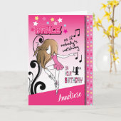 Carte Joyeux Anniversaire Petite danseuse (Fleur jaune)