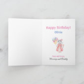 Carte Joyeux Anniversaire Petite Souris jolie en rose ca (Intérieur)