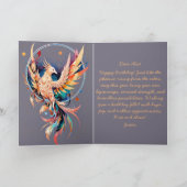 Carte Joyeux anniversaire phénix en plein essor texte pe (Intérieur)