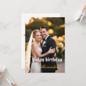 Carte Joyeux anniversaire Photo épouse mari (Devant/Arrière en situation)