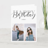 Carte Joyeux Anniversaire photo minimaliste moderne (Devant)