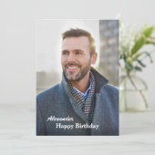 Carte Joyeux Anniversaire Photo Moderne Personnaliser Ca (Debout devant)