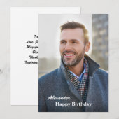 Carte Joyeux Anniversaire Photo Moderne Personnaliser Ca (Devant / Derrière)