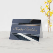 Carte Joyeux anniversaire - Piano (Fleur jaune)
