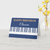 Carte Joyeux Anniversaire Piano Keys musique clavier (Fleur jaune)