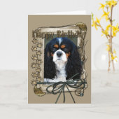 Carte Joyeux Anniversaire - Pierres - Cavalier (Fleur jaune)