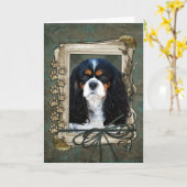 Carte Joyeux Anniversaire - Pierres - Cavalier (Fleur jaune)