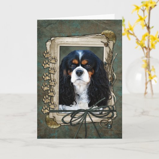 Carte Joyeux Anniversaire - Pierres - Cavalier (Fleur jaune)