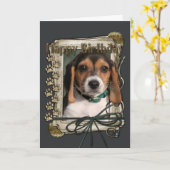 Carte Joyeux Anniversaire - Pierres de pierre - Chiot Be (Fleur jaune)