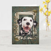 Carte Joyeux Anniversaire - Pierres de pierre - Dalmatie (Fleur jaune)