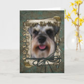 Carte Joyeux Anniversaire - Pierres de pierre - Schnauze (Fleur jaune)