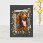 Carte Joyeux Anniversaire - Pierres de pierre - Setter i (Fleur jaune)