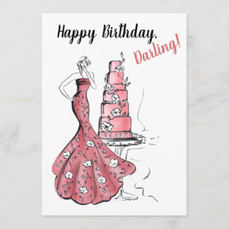 Carte Joyeux Anniversaire Pink Cake Illustration de mode
