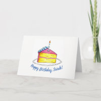 Joyeux Anniversaire Pink Cake Slice Candle personn