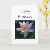 Carte Joyeux anniversaire Pink Lotus Flower (Fleur jaune)