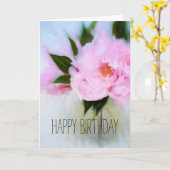 Carte Joyeux anniversaire Pink Peony Bouquet Illustratio (Fleur jaune)