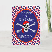 Carte joyeux anniversaire pirate rigolote pour un  (Devant)