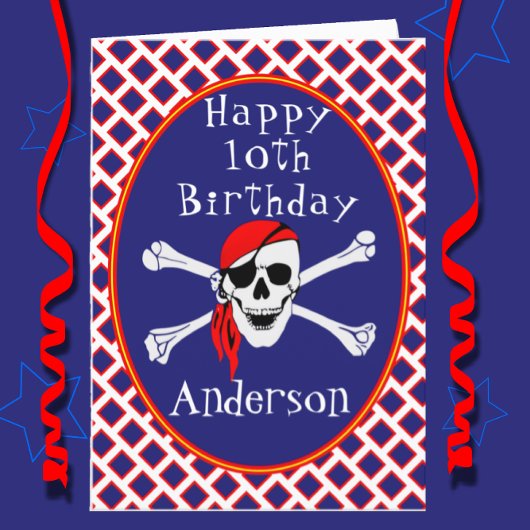 Carte joyeux anniversaire pirate rigolote pour un 