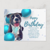 Carte Joyeux Anniversaire Pit Bull (Devant)