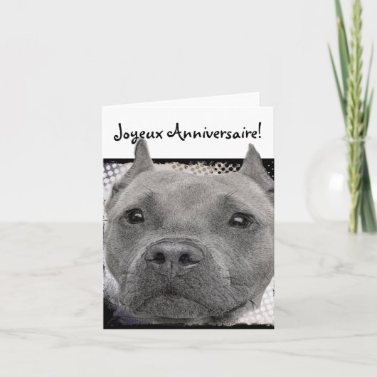 Carte Joyeux Anniversaire Pitbull Dog Greeting card (Devant)