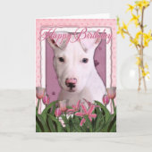 Carte Joyeux anniversaire - Pitbull - Petey (Fleur jaune)